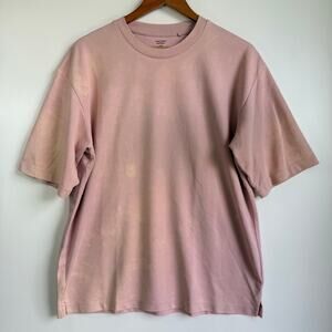 GU Functional Material Dry Peach Pink Oversized T-Shirt Wide Large Casual Tee